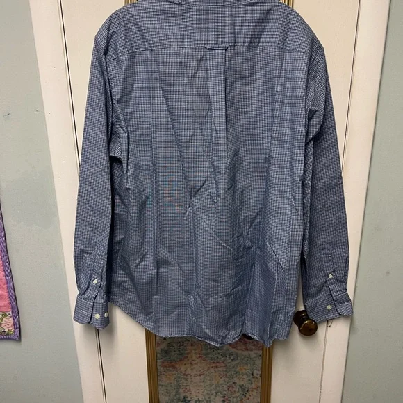 Nautica Men's Navy Plaid Button Down Shirt - Picture 4 of 4